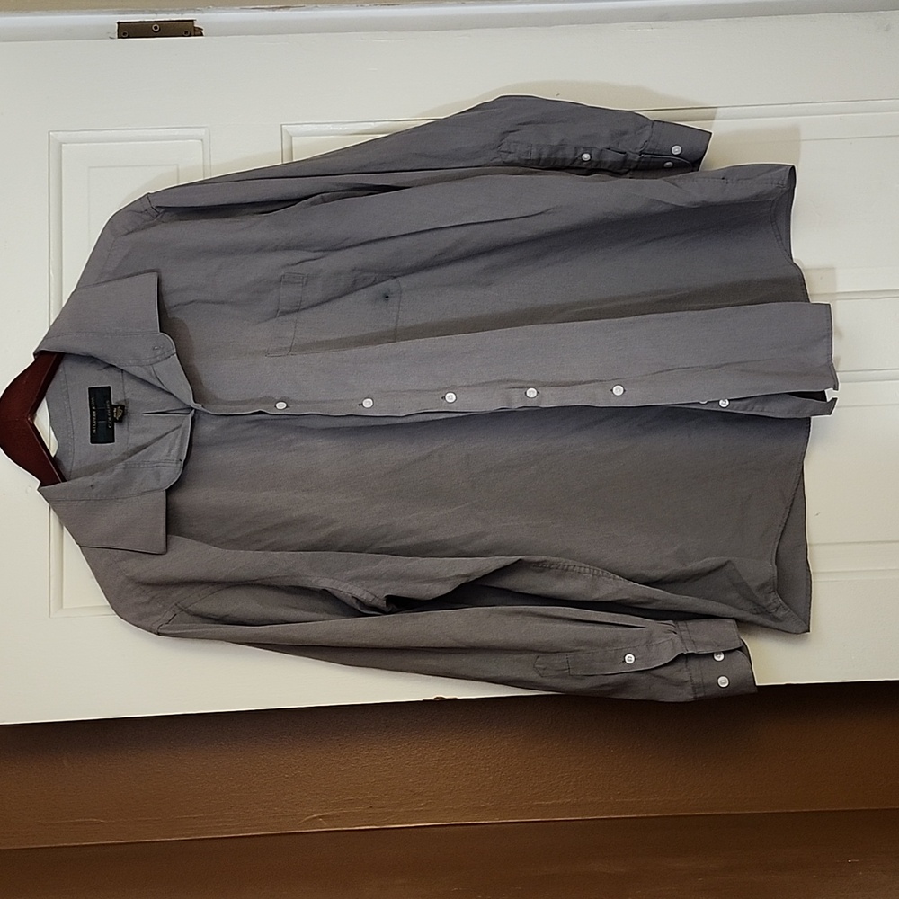 👔Alexander Julian Long Sleeve Dress Shirt; Size 19-19.5, 35/35 sleeves; Grey